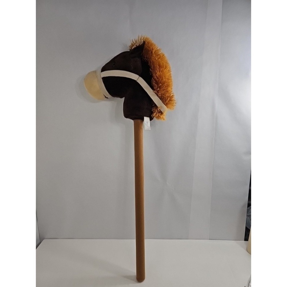Spark Create Imagine‎ Plush Stick Ride On Play Brown Pony 30" Long Sounds-NEIGH